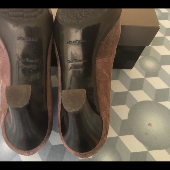 Aquatalia taupe purplish booties 6.5 made in Italy - Picture 5 of 6